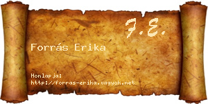 Forrás Erika névjegykártya